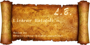 Linkner Balabán névjegykártya